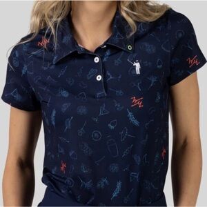 WILLIAM MURRAY WOMEN’S GARNISH POLO NAVY - XXL NWT
